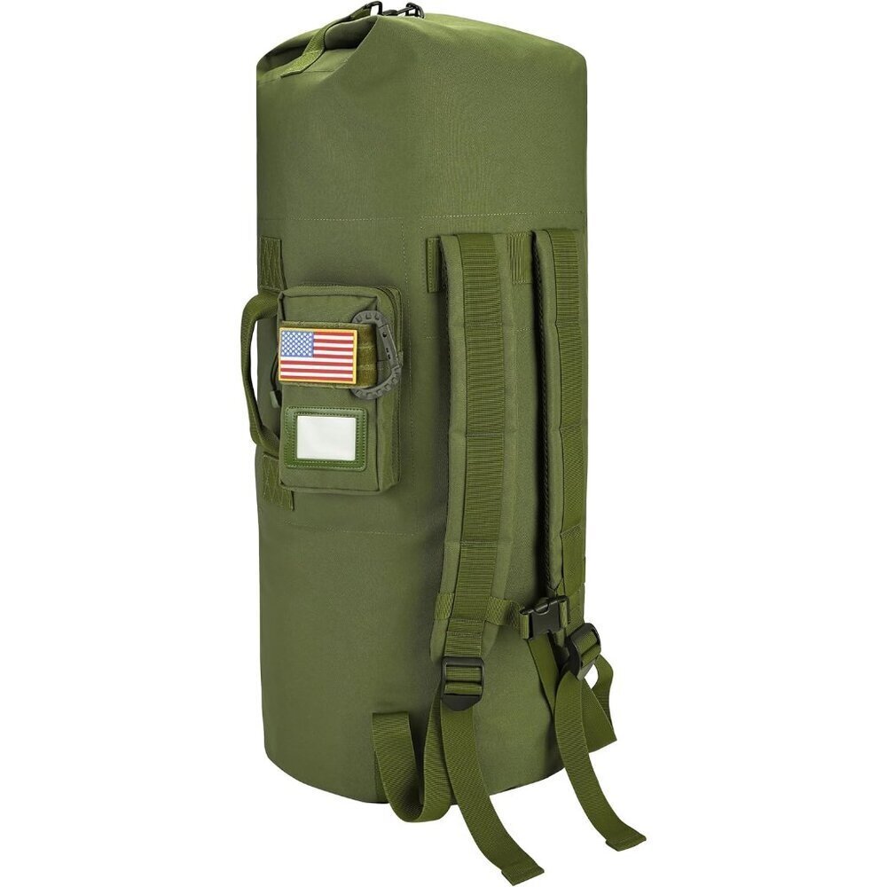 Sea Bag, 110L Extra Large Military Duffle Bag with Name Tag Pocket Backpack Stra